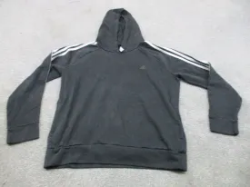 Adidas Activewear Hoodies Women's Medium M Black Long Sleeves Pullover 3 Striped