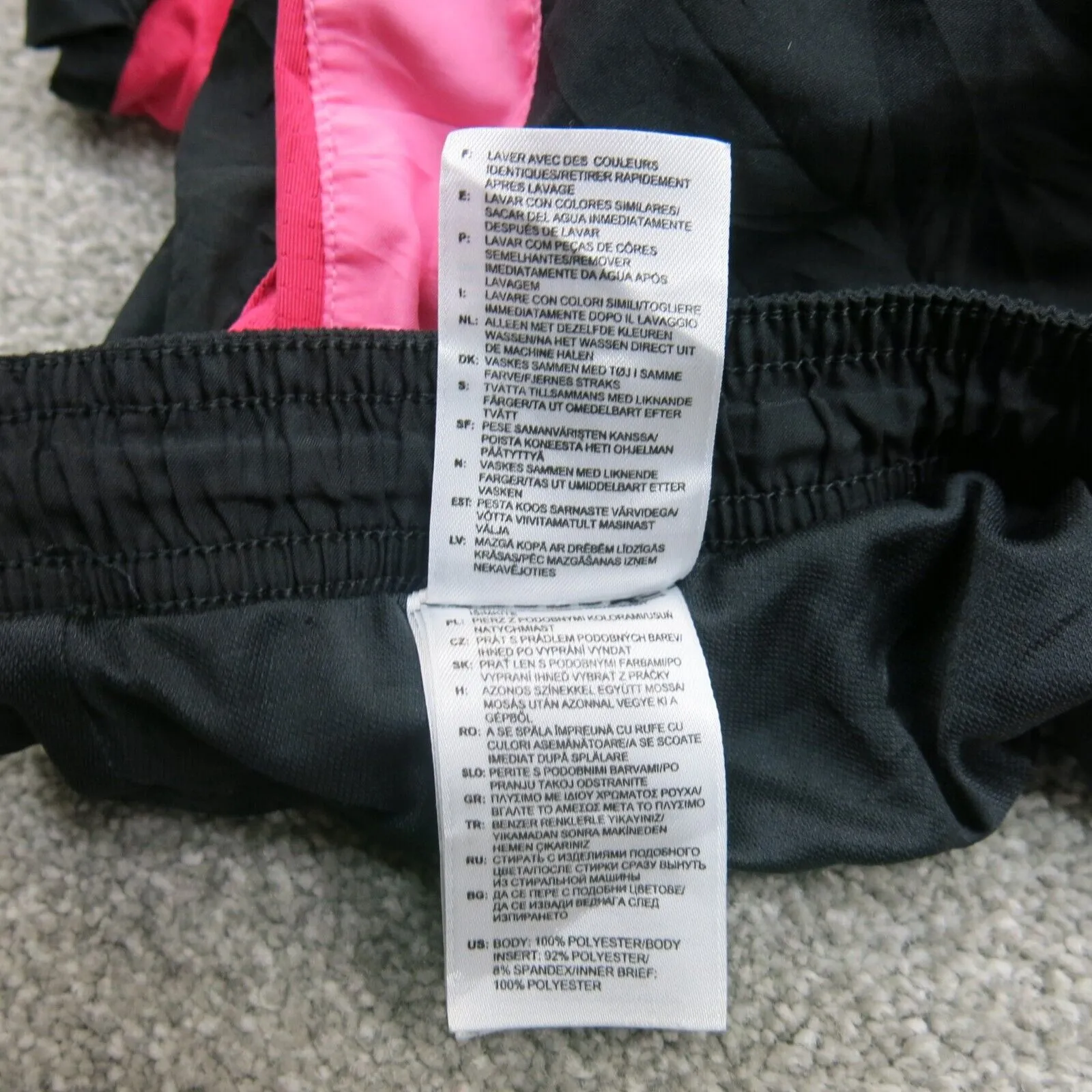 Adidas Athletics Shorts Girls Small Black Pink Mid Rise Sports Running Shorts