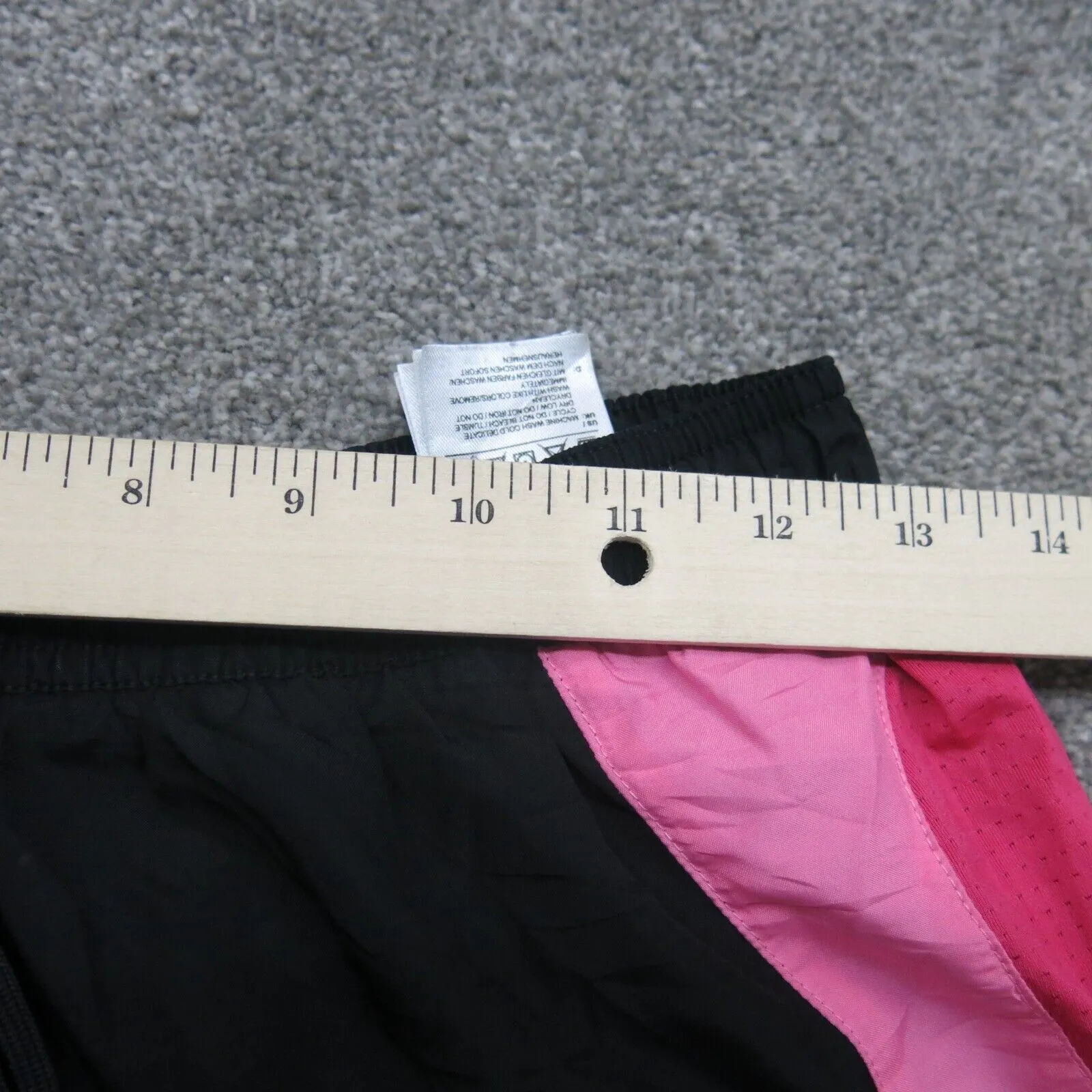 Adidas Athletics Shorts Girls Small Black Pink Mid Rise Sports Running Shorts