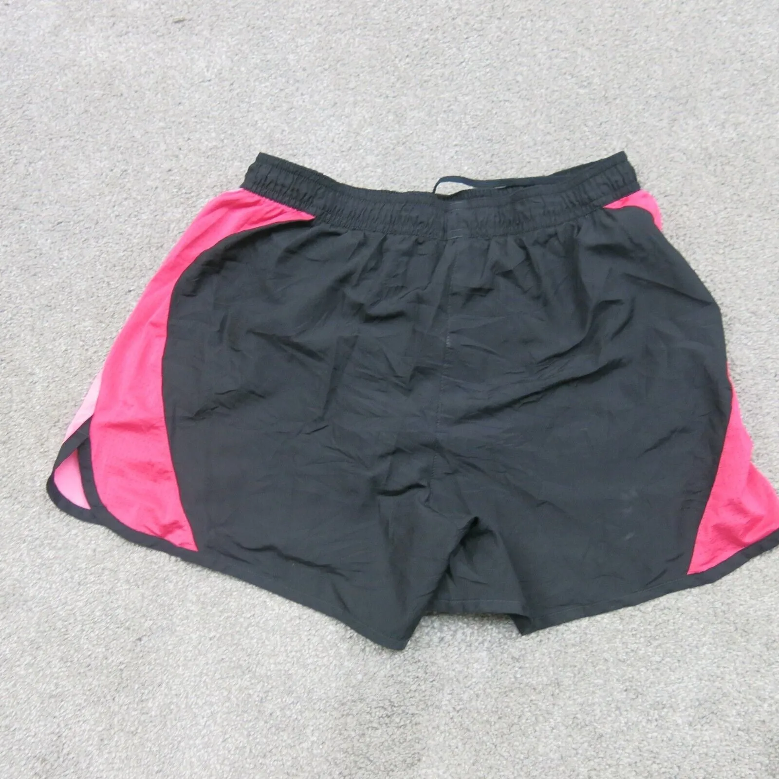 Adidas Athletics Shorts Girls Small Black Pink Mid Rise Sports Running Shorts