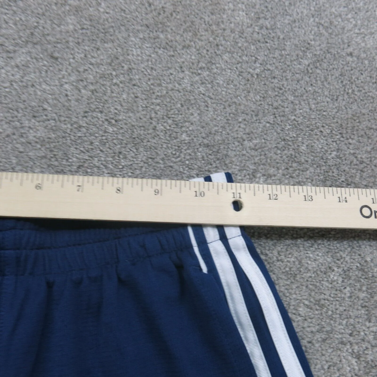 Adidas Athletics Shorts Running Boys Medium Blue 3 Striped Stitch Sports Logo