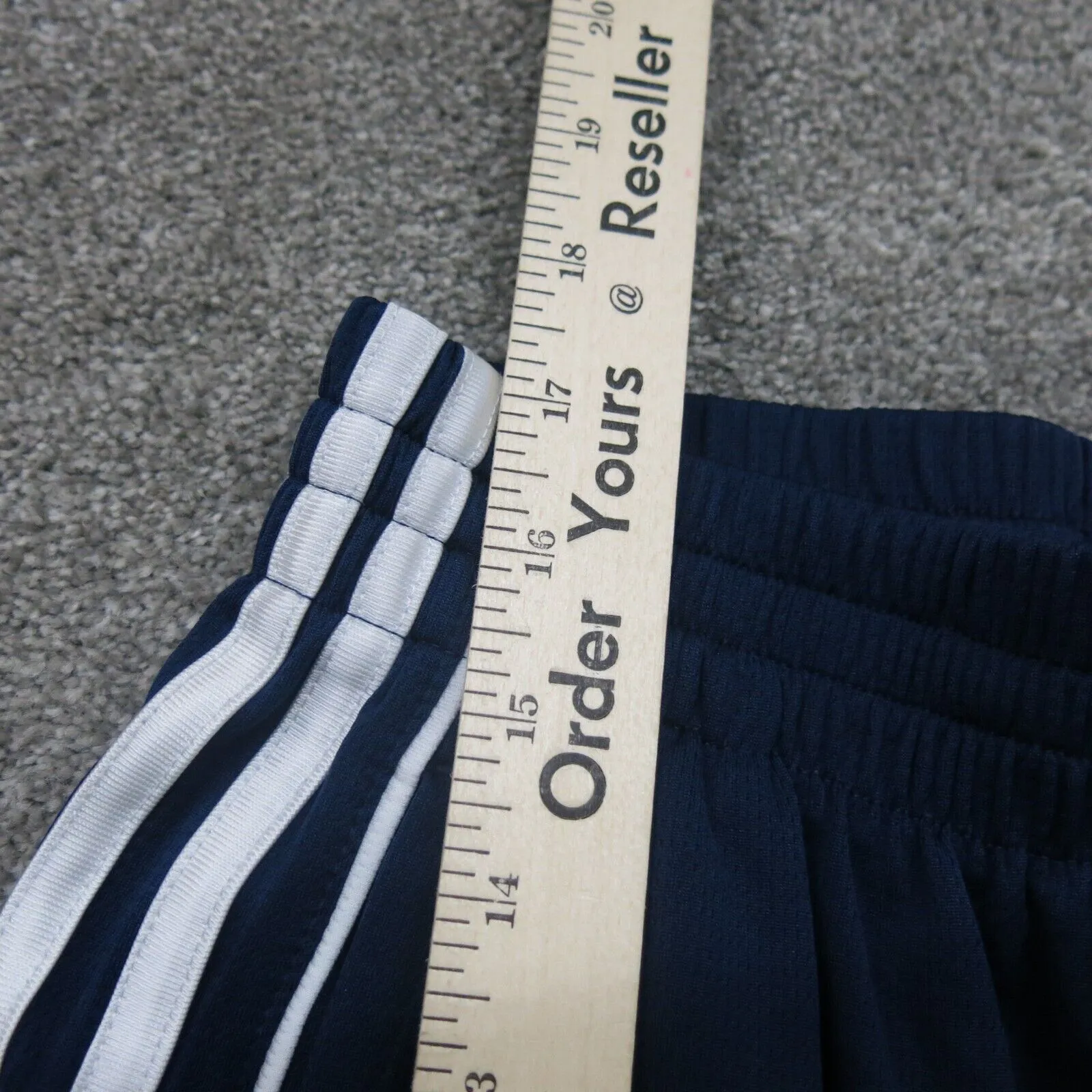 Adidas Athletics Shorts Running Boys Medium Blue 3 Striped Stitch Sports Logo
