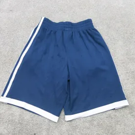 Adidas Athletics Shorts Running Boys Medium Blue 3 Striped Stitch Sports Logo