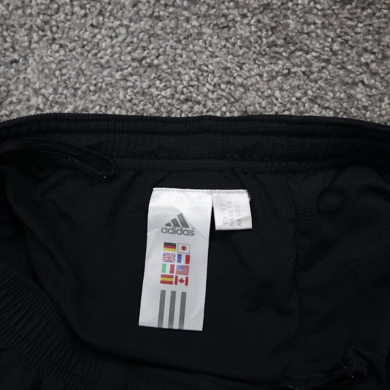 Adidas Athletics Womens Shorts 3 Striped Activewear Running Logo Black Size 28