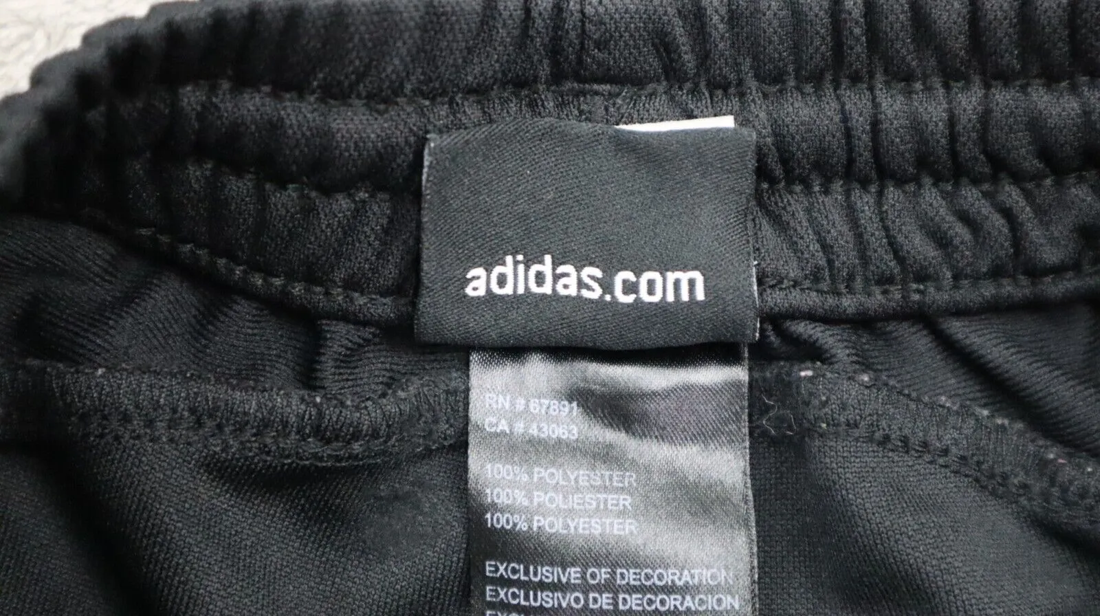 Adidas Boys Activewear Sports Athletics Track Pants High Rise Black Size Small