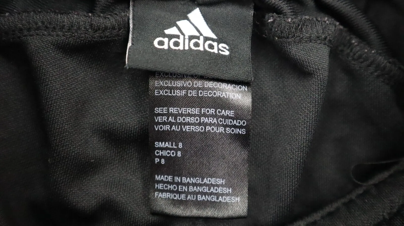 Adidas Boys Activewear Sports Athletics Track Pants High Rise Black Size Small