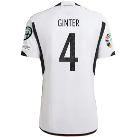 adidas Germany Mario Ginter Home Jersey w/ Euro Qualifying Patches 22/23 (White/Black)