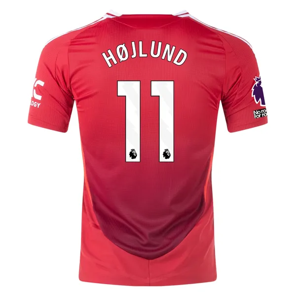 adidas Manchester United Authentic Rasmus Højlund Home Jersey w/ EPL   No Room For Racism Patches 24/25 (MUFC Red/Bright Red)