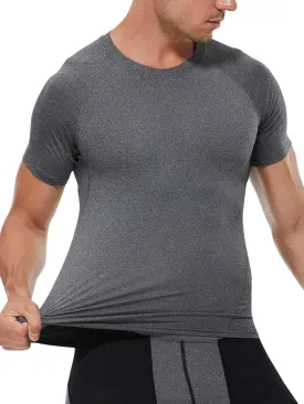 Compression Shirt Men Short Sleeve Cool Dry Workout Gym T-Shirt Breathable Athletic Sports Undershirts Running Tops