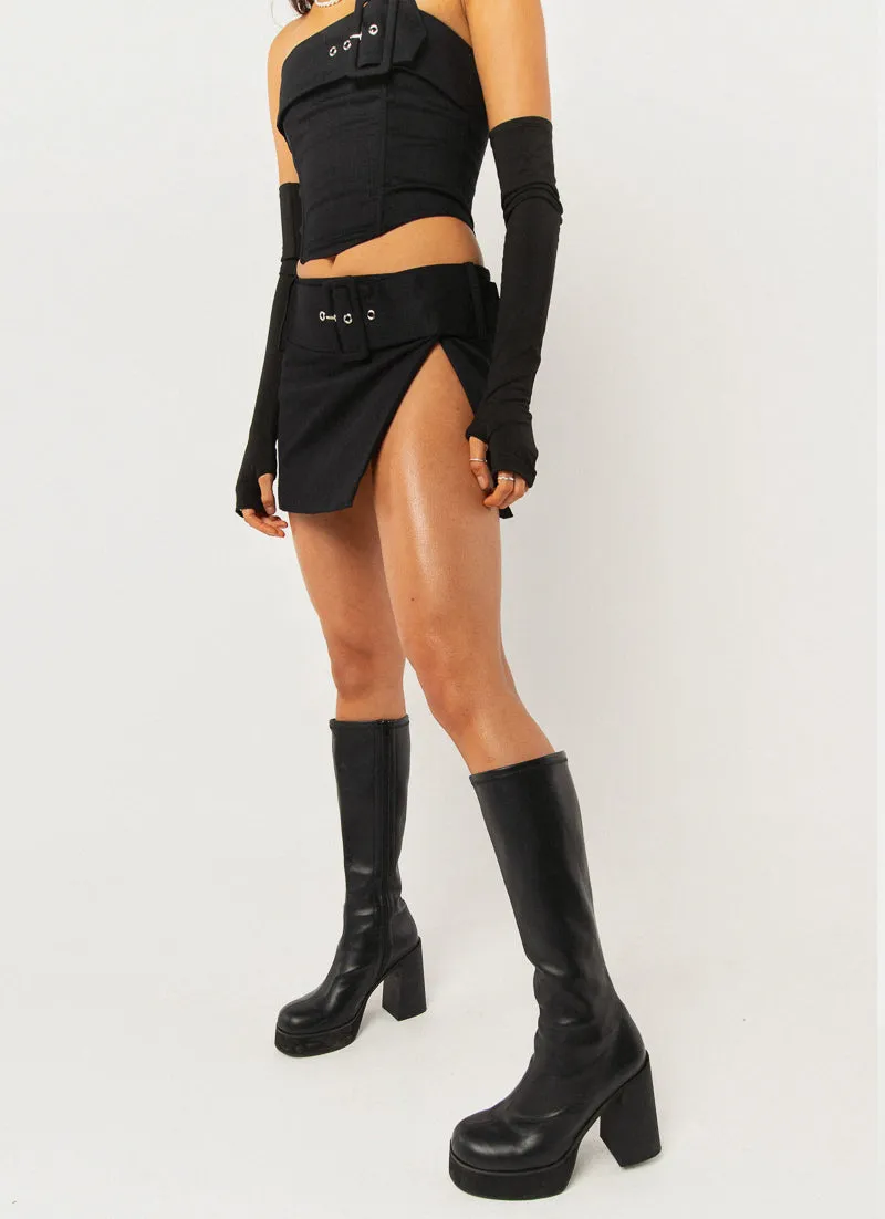 Cosmos Mini Skirt  - Black