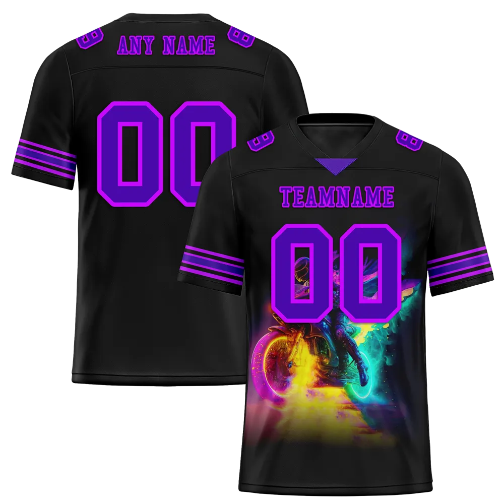 Custom Black Drift Fashion Purple Personalized Authentic Football Jersey FBJ02-bc0fb08