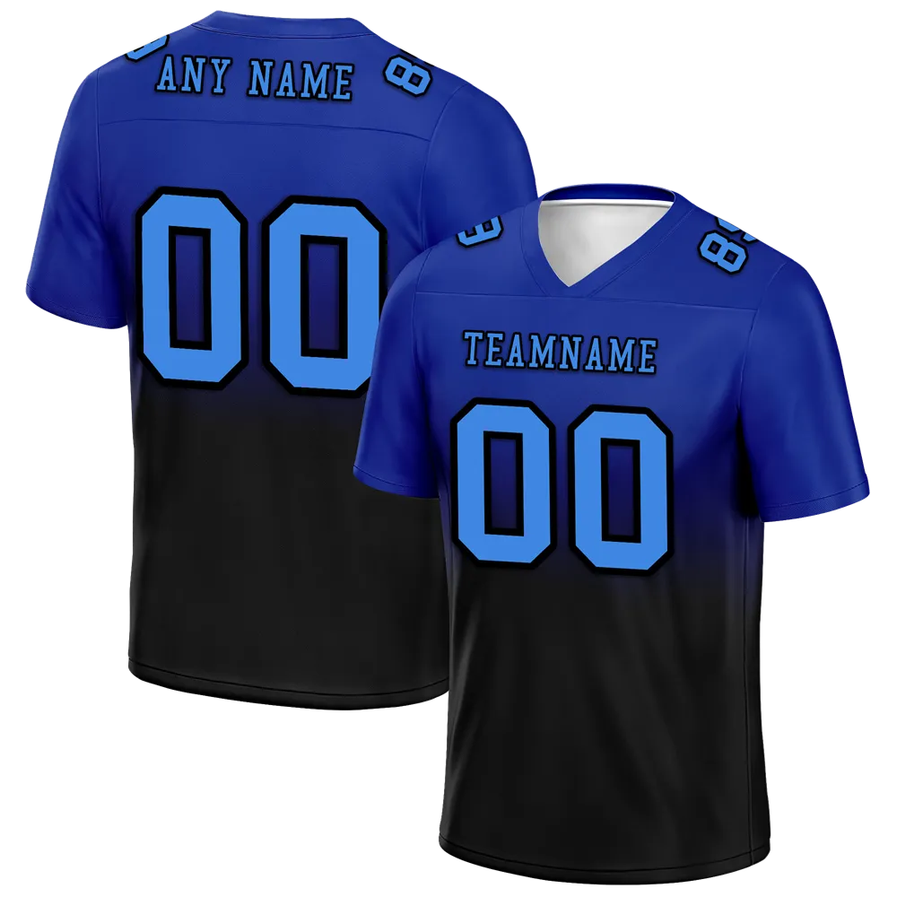 Custom Blue Black Fade Fashion Blue Personalized Authentic Football Jersey FBJ02-bc0f0c7