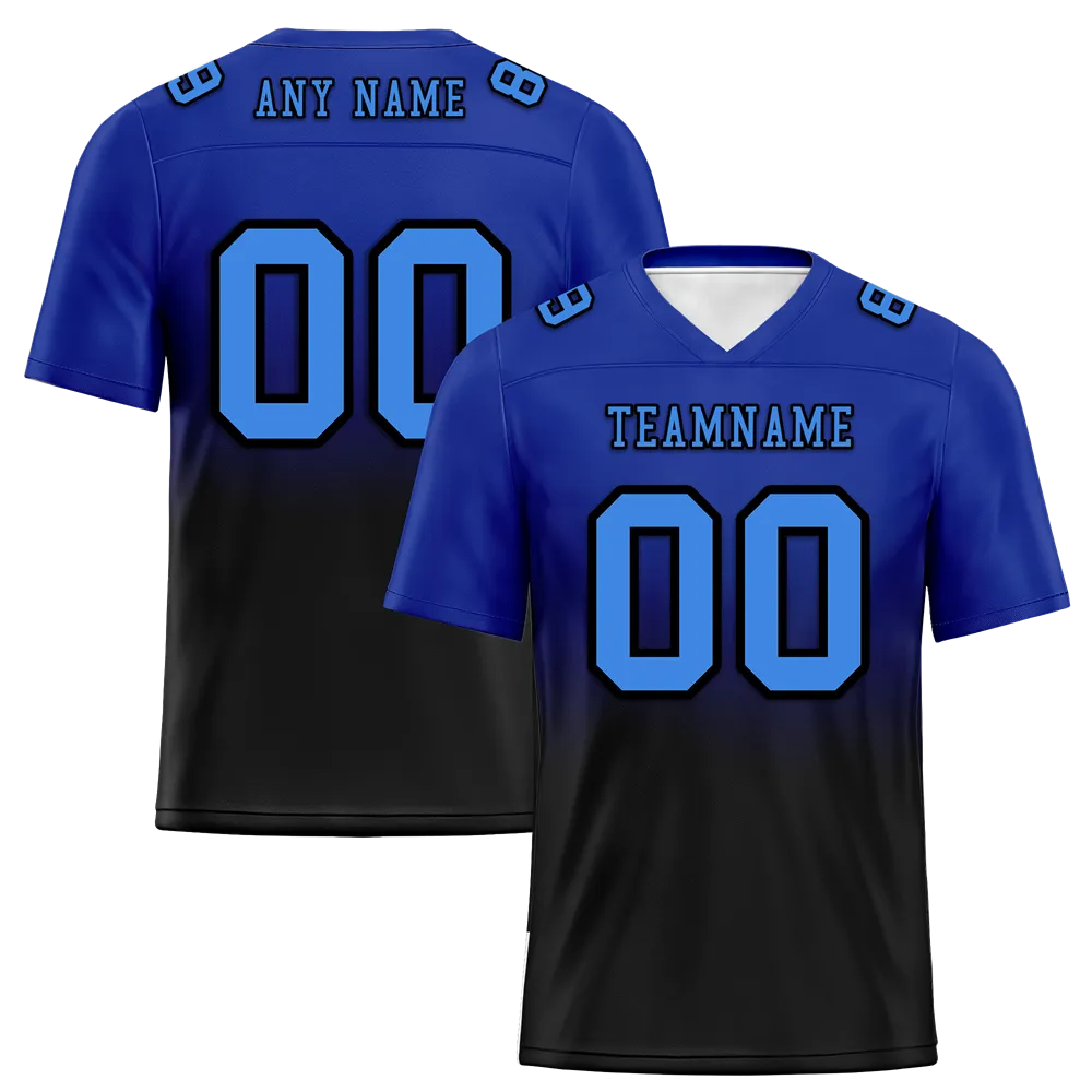Custom Blue Black Fade Fashion Blue Personalized Authentic Football Jersey FBJ02-bc0f0c7