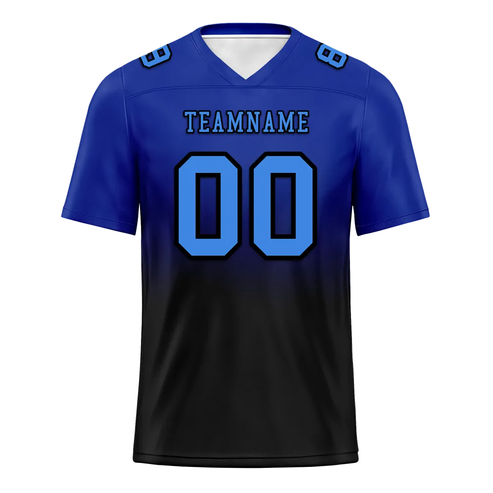 Custom Blue Black Fade Fashion Blue Personalized Authentic Football Jersey FBJ02-bc0f0c7