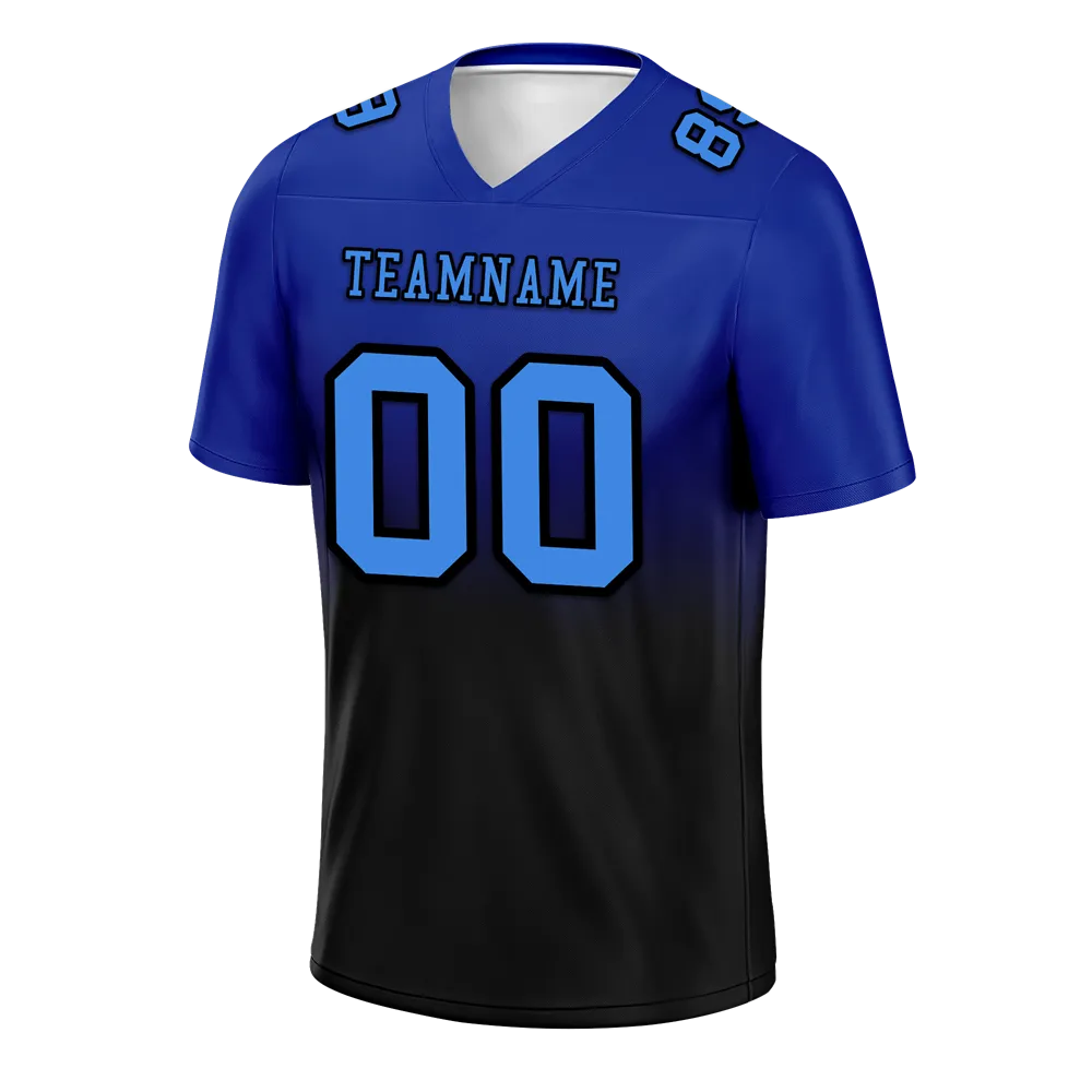 Custom Blue Black Fade Fashion Blue Personalized Authentic Football Jersey FBJ02-bc0f0c7