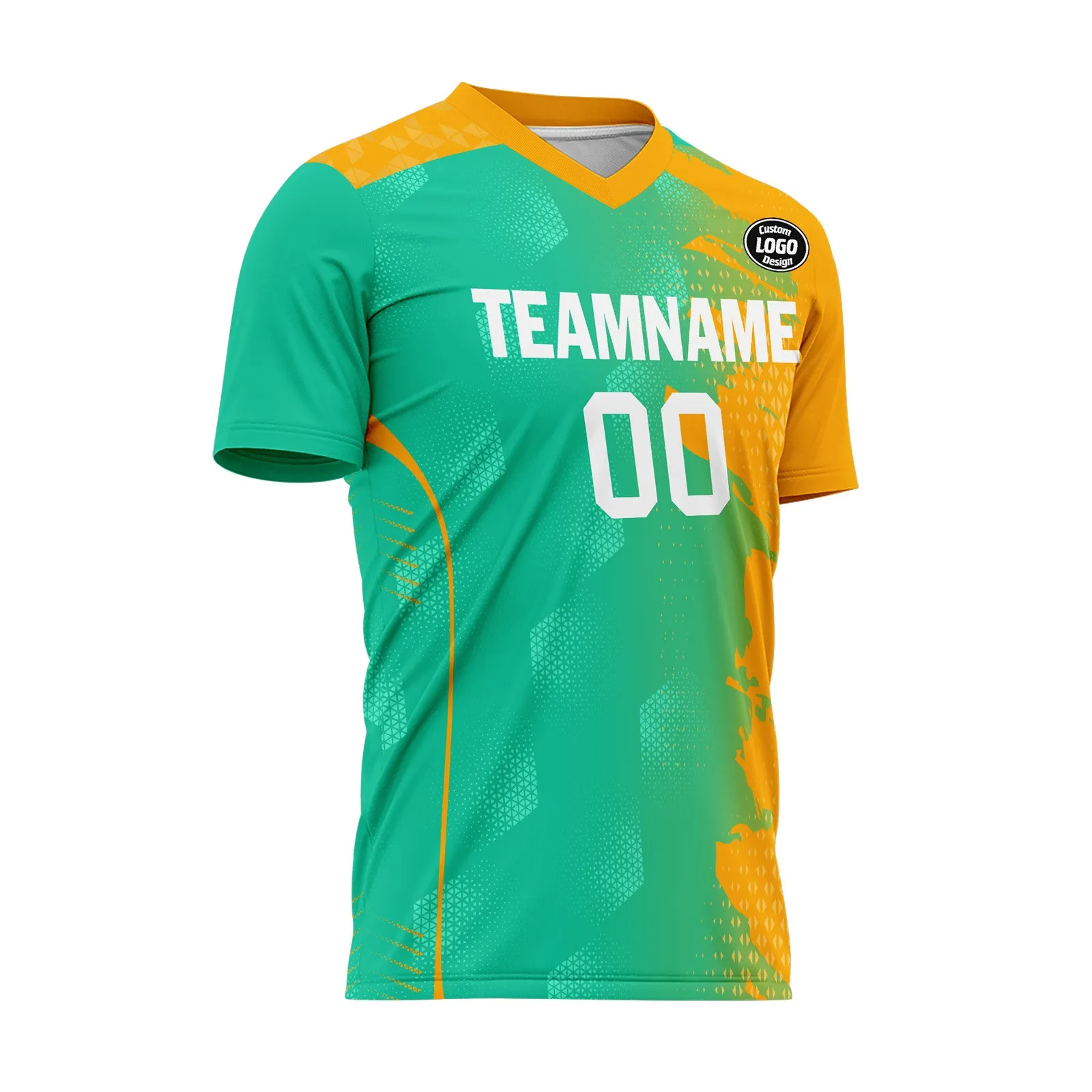 Custom Green Yellow Soccer Sets Jersey Personalized SCJ101-D020210-6