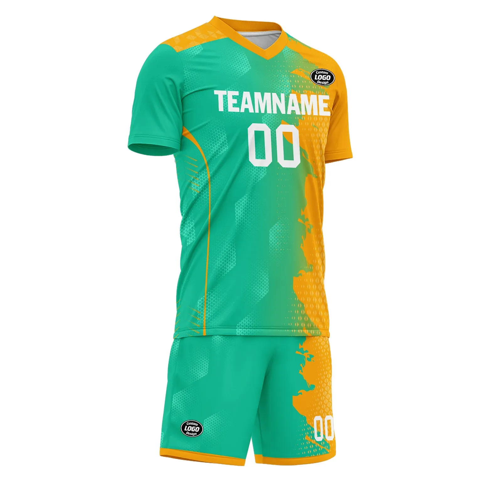 Custom Green Yellow Soccer Sets Jersey Personalized SCJ101-D020210-6