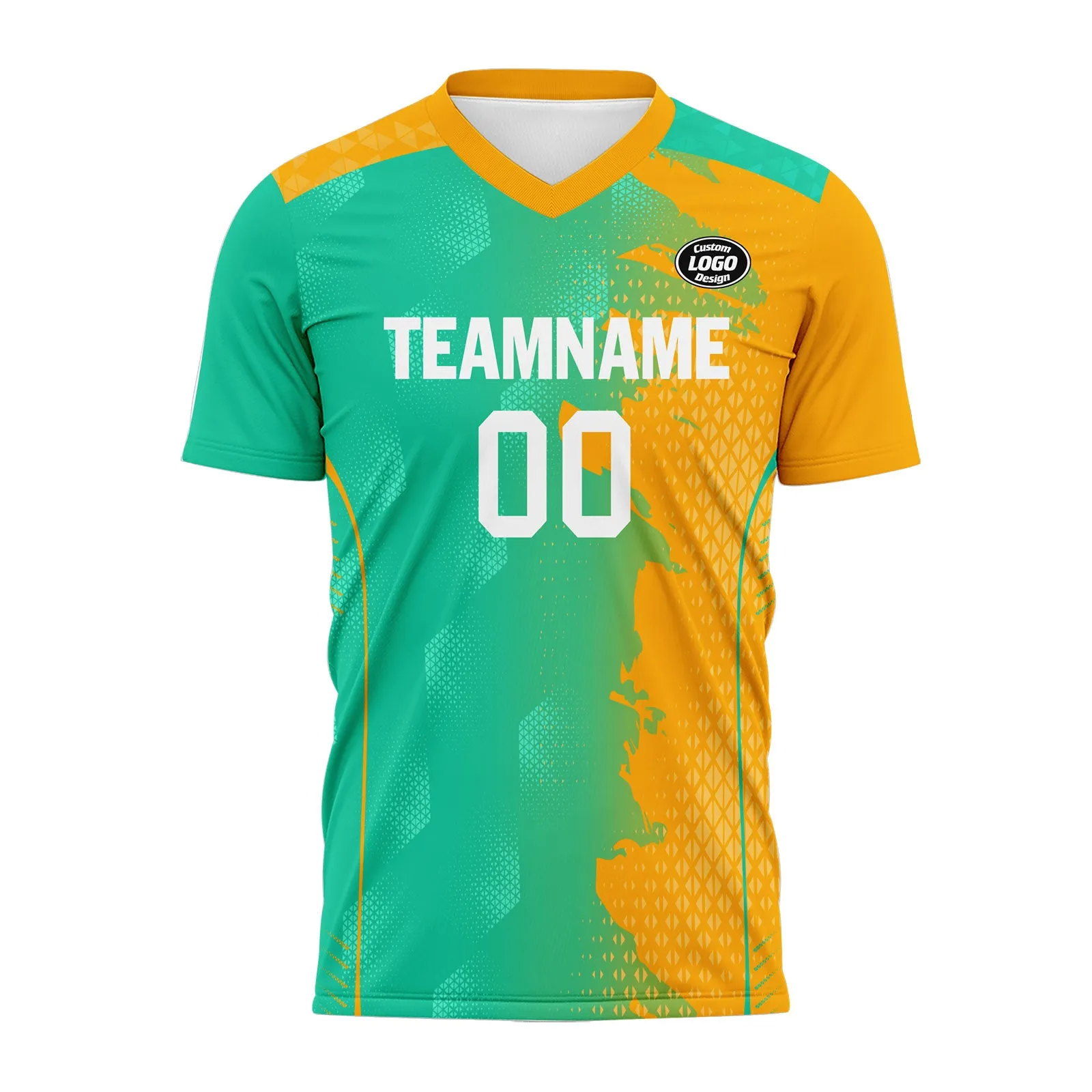 Custom Green Yellow Soccer Sets Jersey Personalized SCJ101-D020210-6