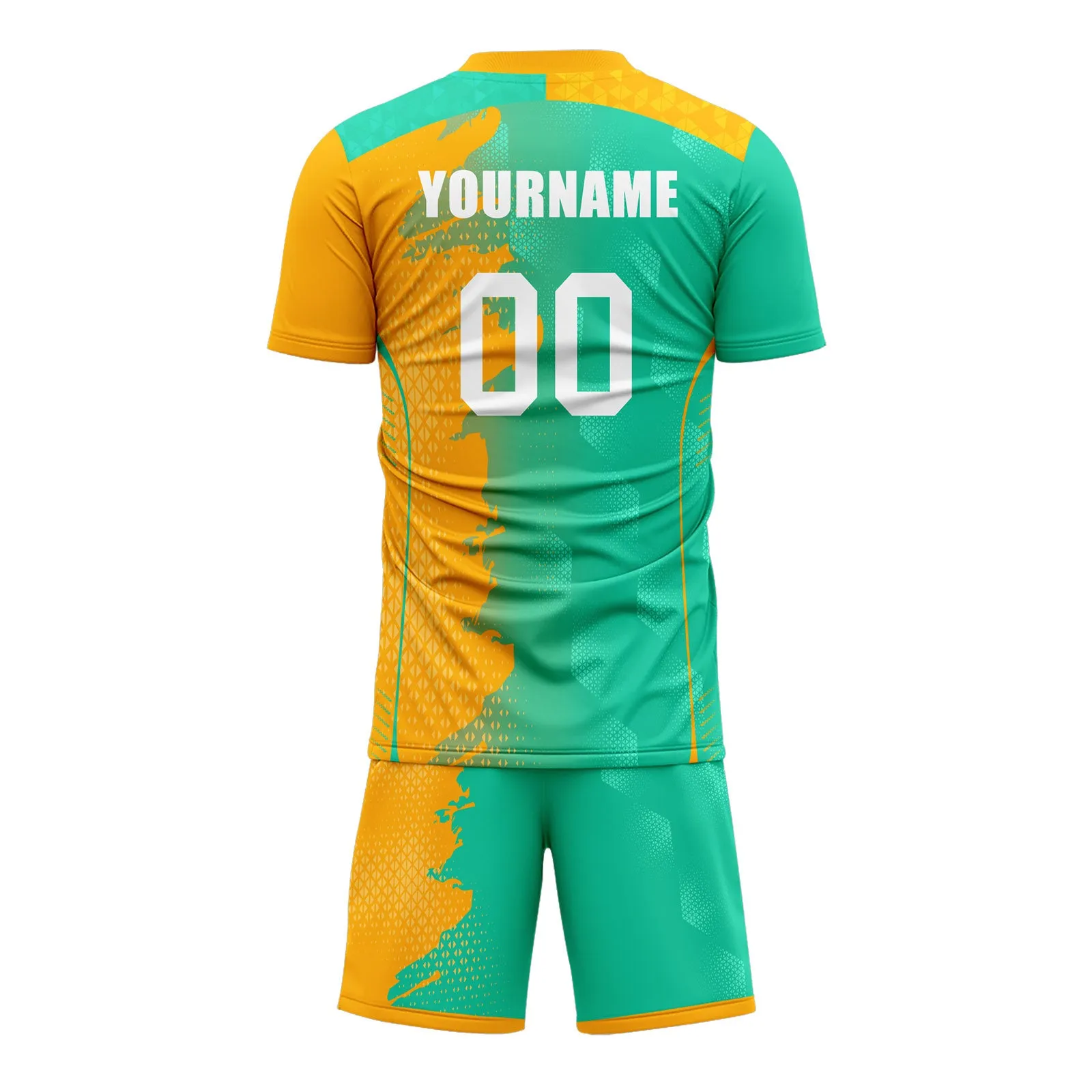 Custom Green Yellow Soccer Sets Jersey Personalized SCJ101-D020210-6