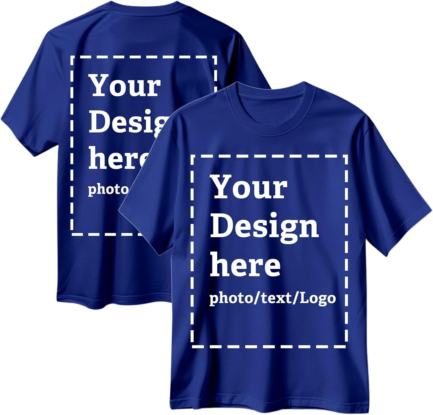 Custom T Shirts for Men Women Made in USA Bulk Customized Shirt Text/Photo Front Back Print Personalized Cotton T-Shirts