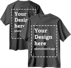 Custom T Shirts for Men Women Made in USA Bulk Customized Shirt Text/Photo Front Back Print Personalized Cotton T-Shirts