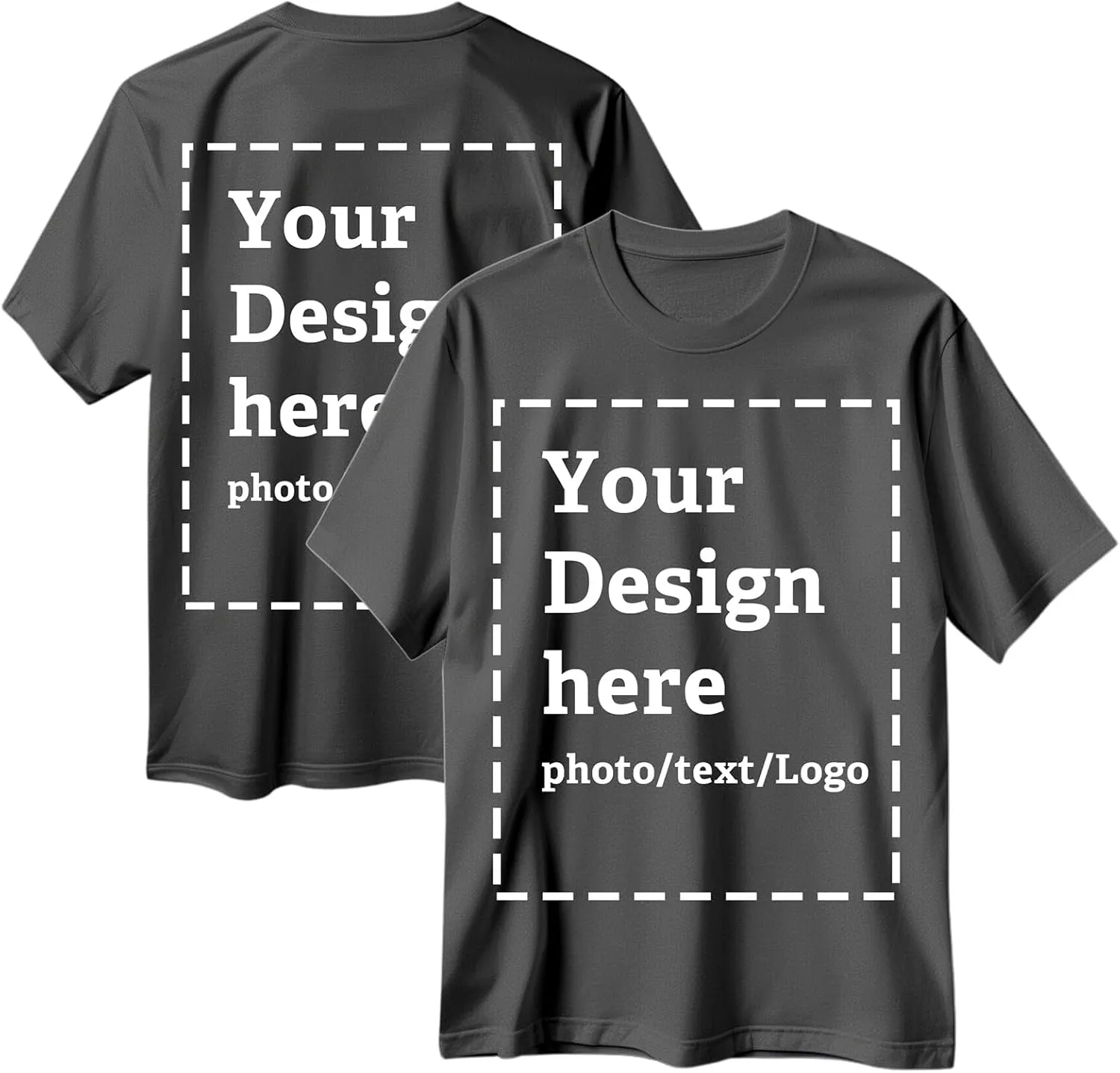 Custom T Shirts for Men Women Made in USA Bulk Customized Shirt Text/Photo Front Back Print Personalized Cotton T-Shirts