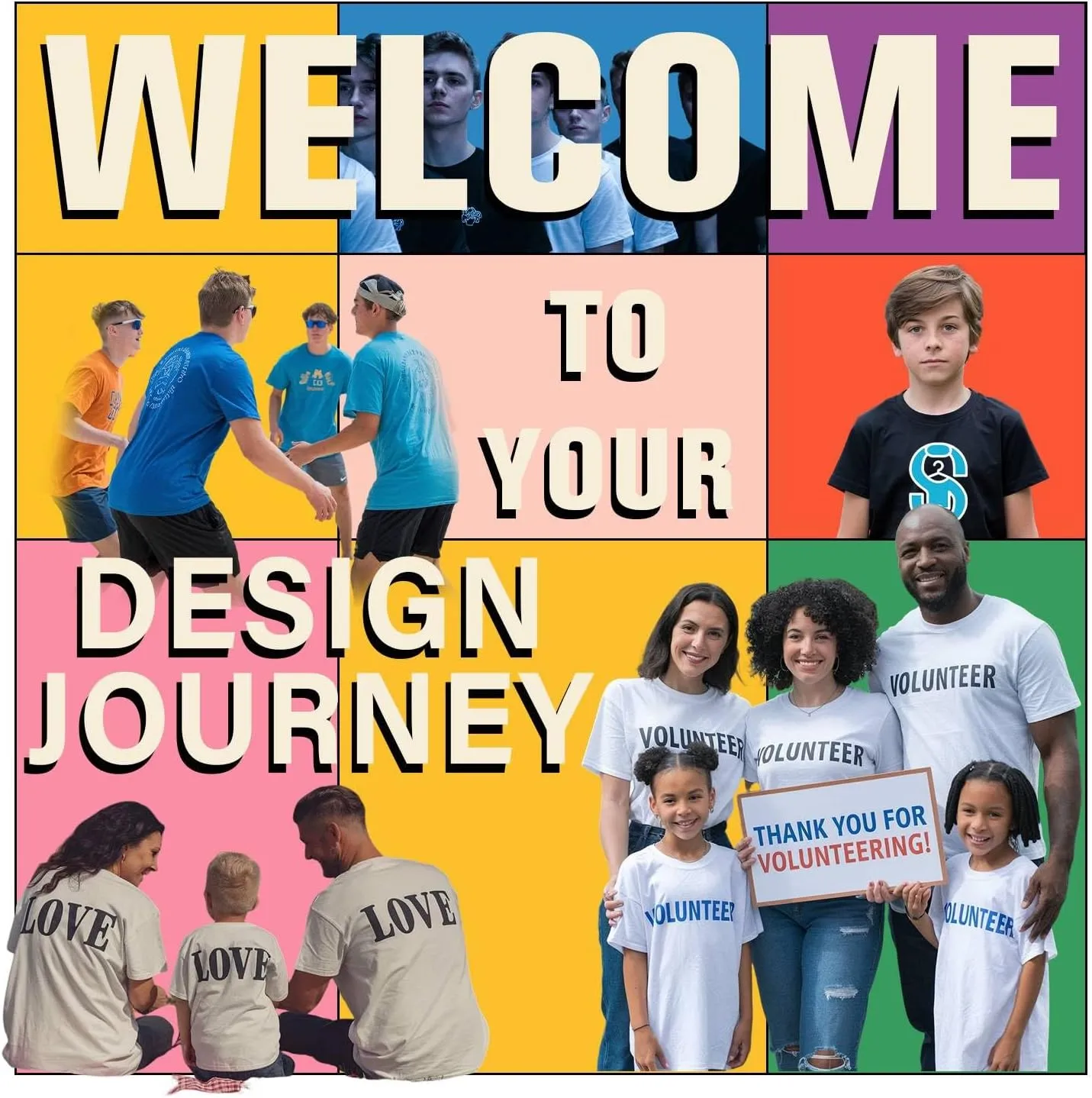 Custom T Shirts for Men Women Made in USA Bulk Customized Shirt Text/Photo Front Back Print Personalized Cotton T-Shirts