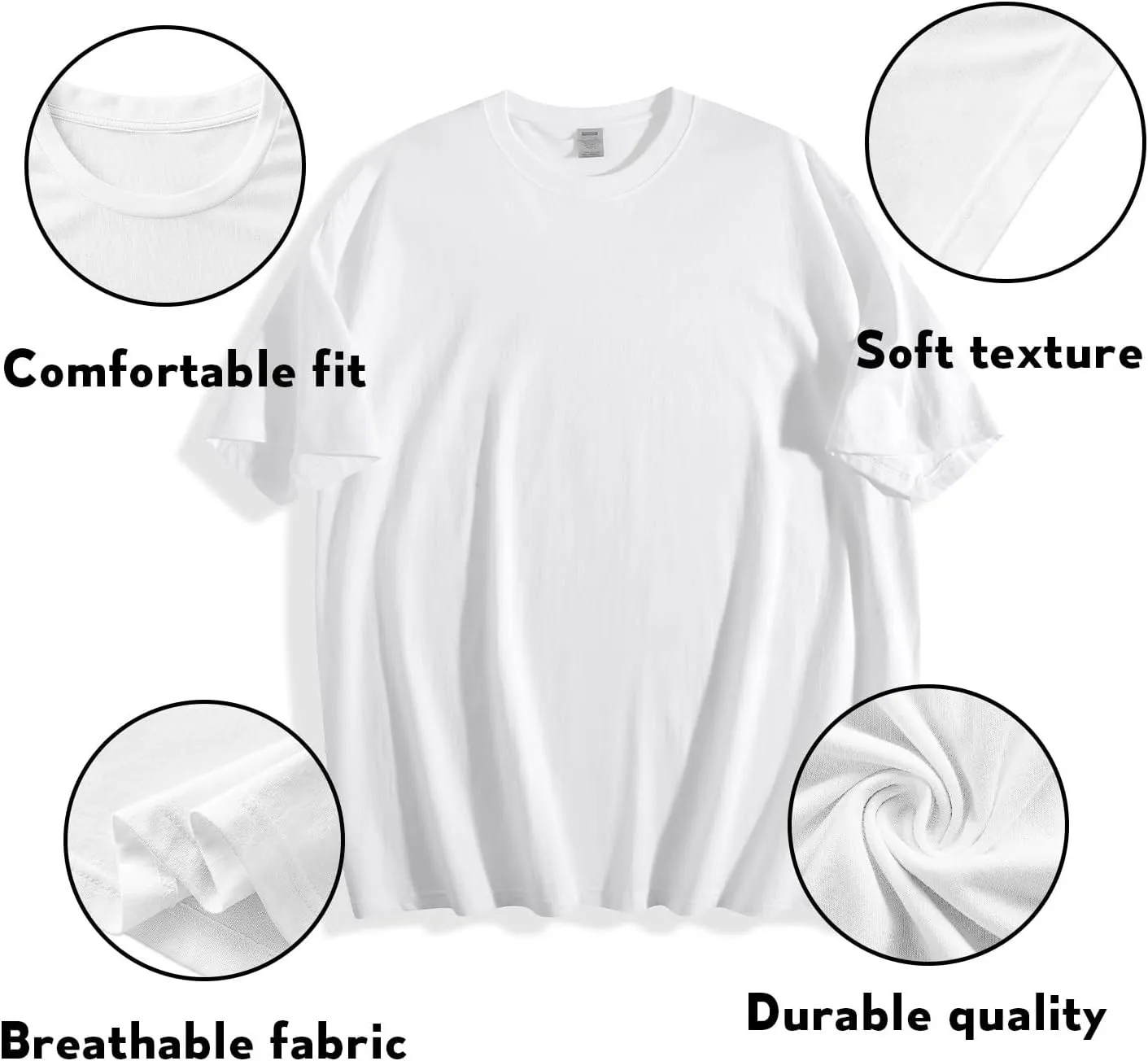Custom T Shirts for Men Women Made in USA Bulk Customized Shirt Text/Photo Front Back Print Personalized Cotton T-Shirts