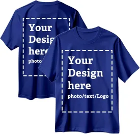 Custom T Shirts for Men Women Made in USA Bulk Customized Shirt Text/Photo Front Back Print Personalized Cotton T-Shirts