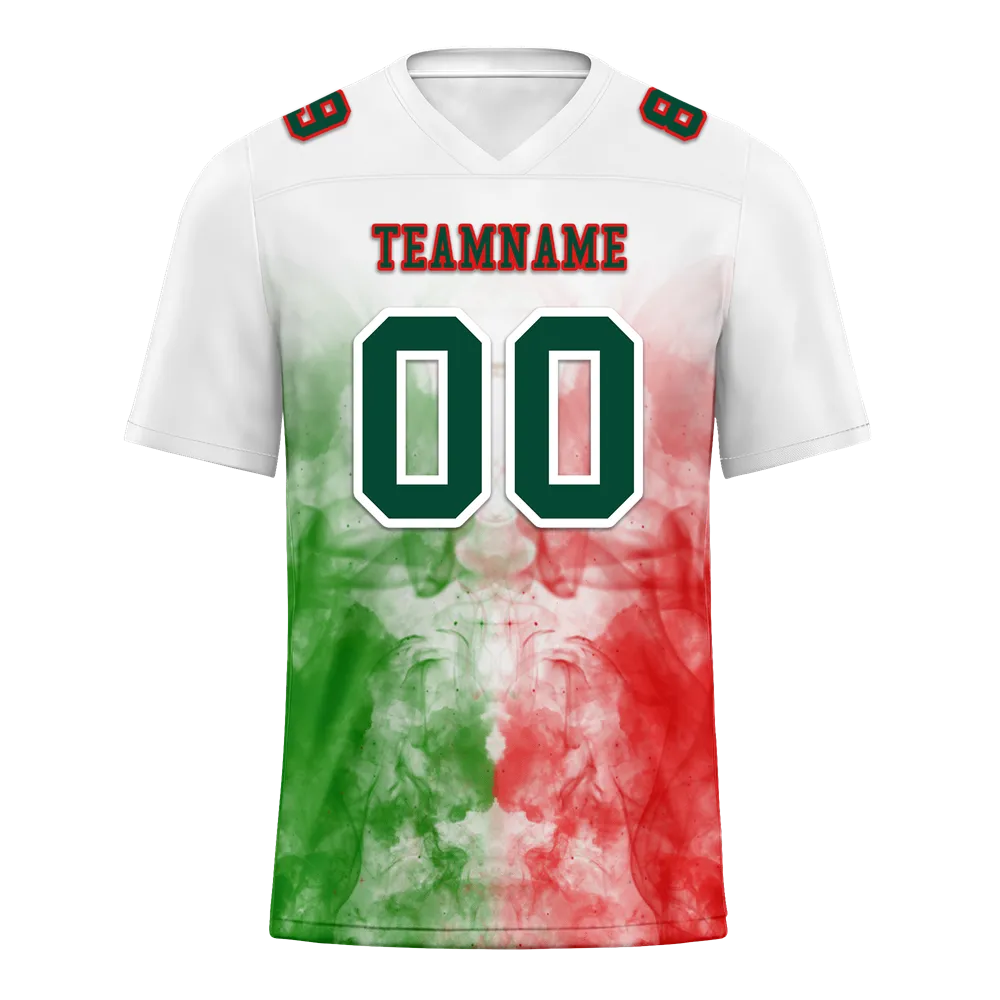 Custom White Graffiti Pattern Green Personalized Authentic Football Jersey FBJ02-bc0facb