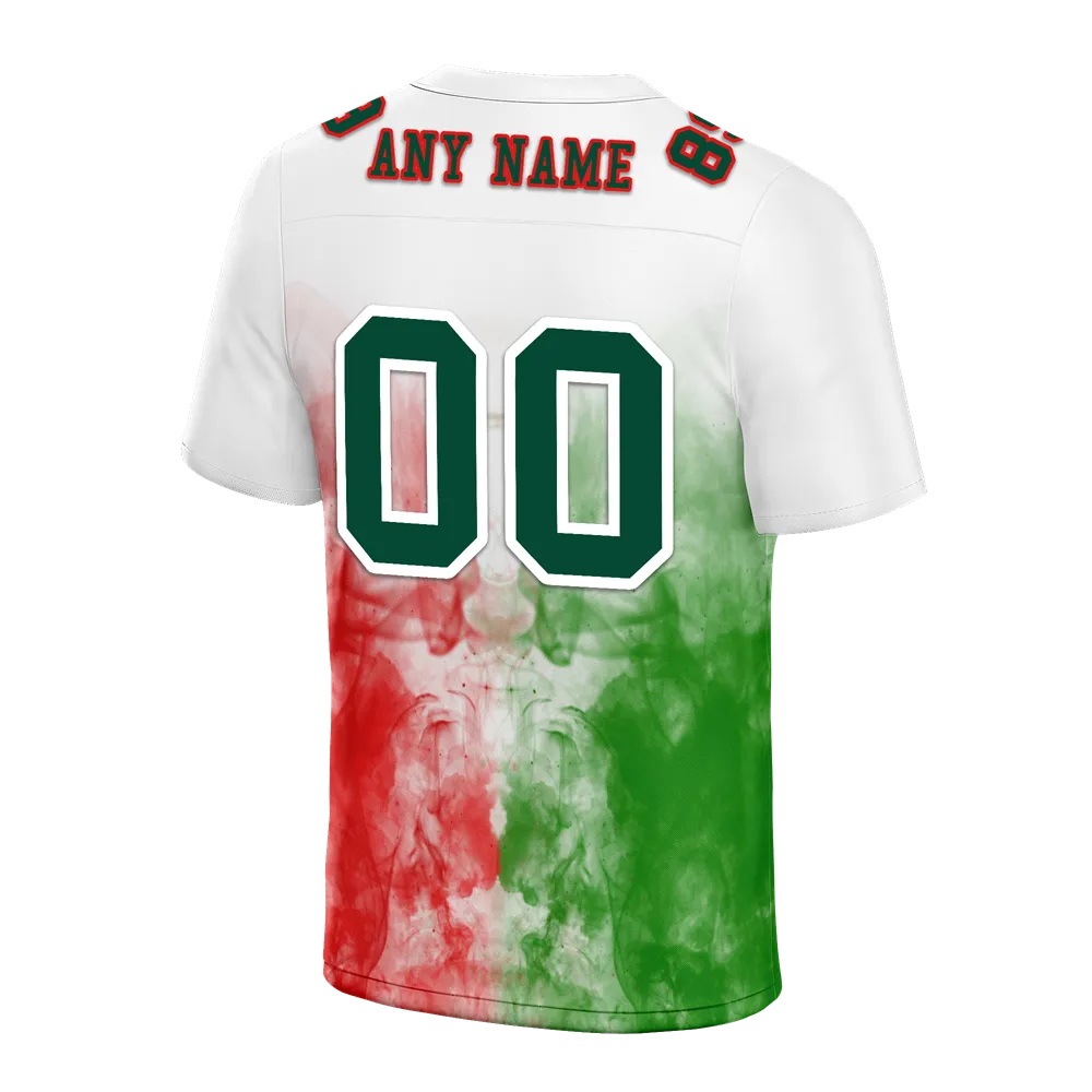 Custom White Graffiti Pattern Green Personalized Authentic Football Jersey FBJ02-bc0facb