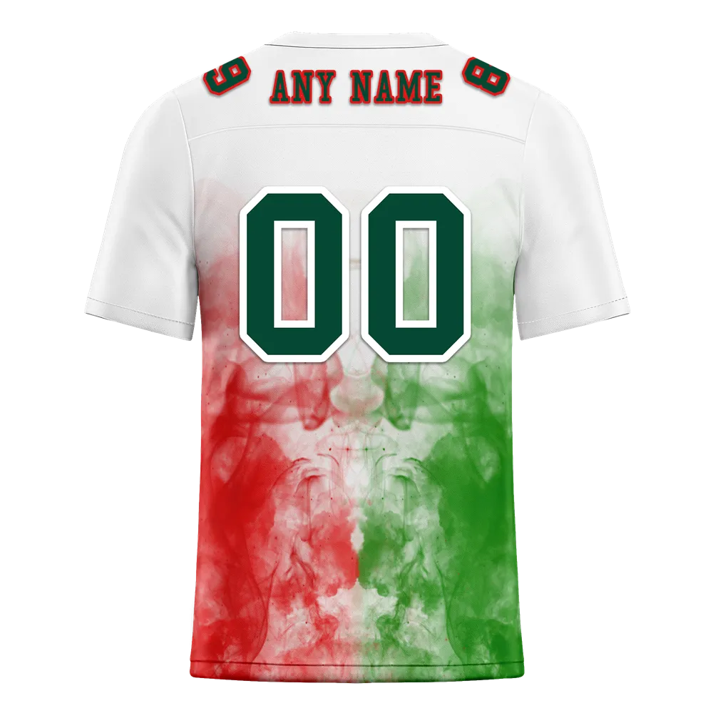 Custom White Graffiti Pattern Green Personalized Authentic Football Jersey FBJ02-bc0facb