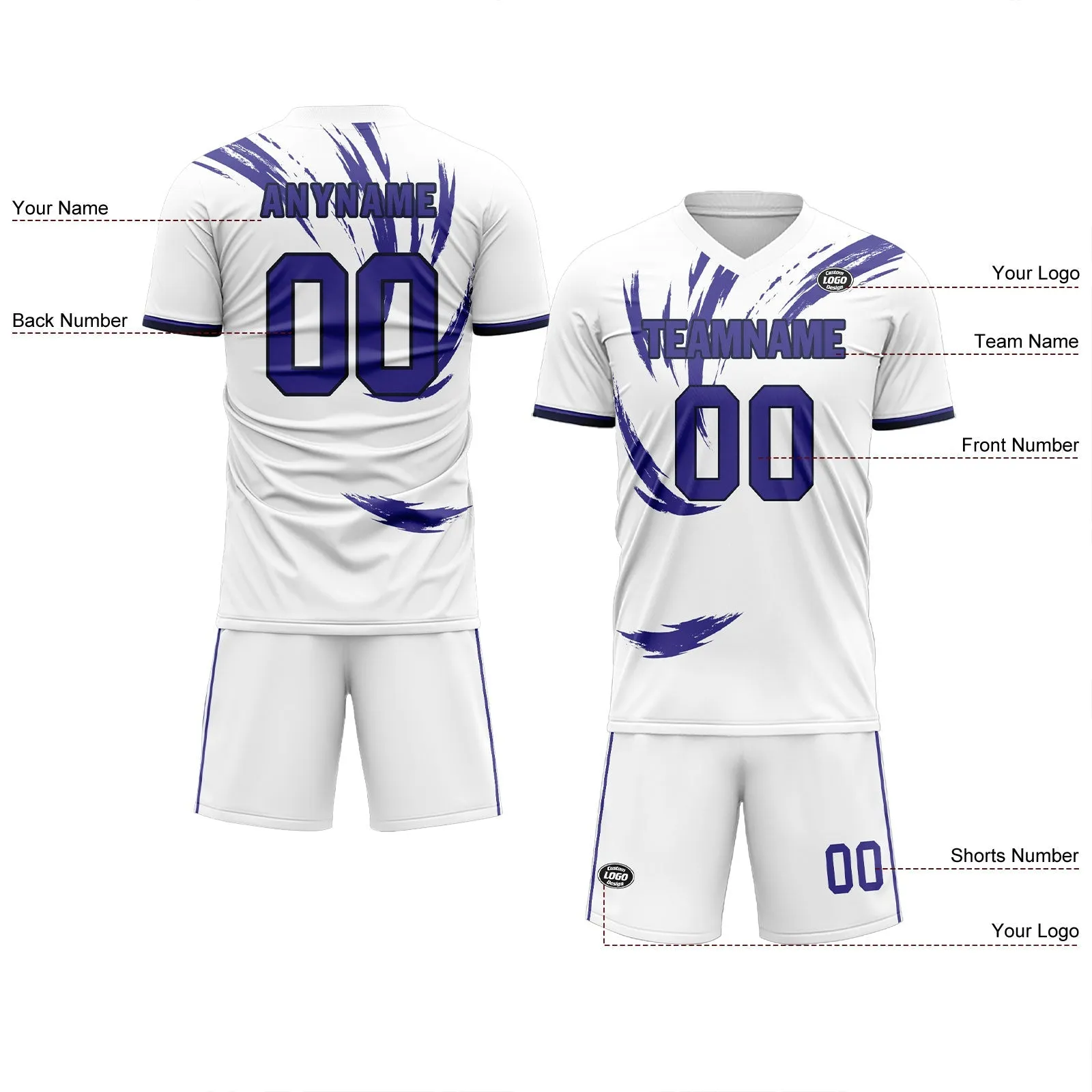 Custom White Purple Soccer Sets Jersey Personalized SCJ101-D28041