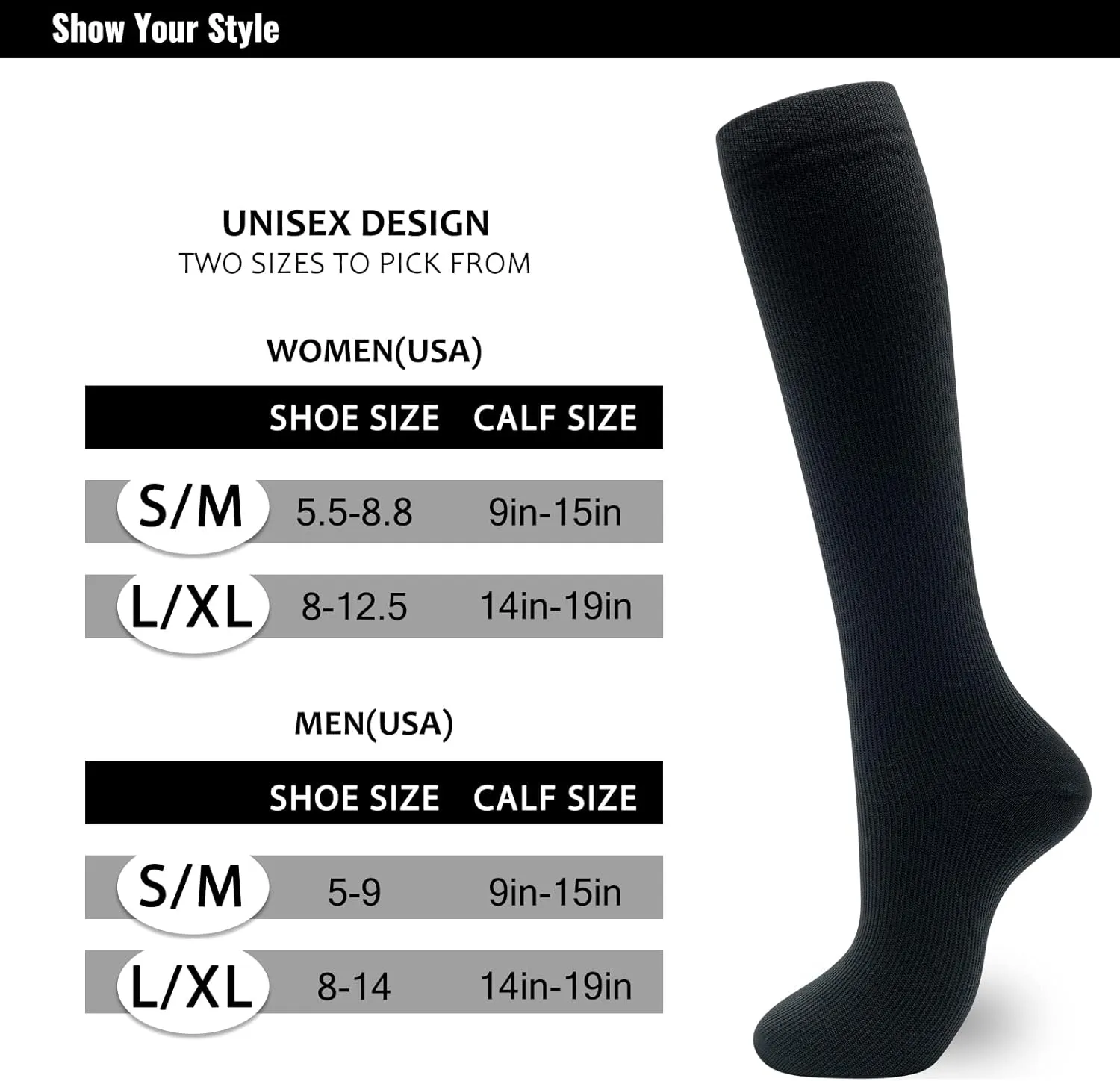 fenglaoda Compression Socks for Women Men 3 Pairs Graduated Compression Support Circulation Socks for Nurses