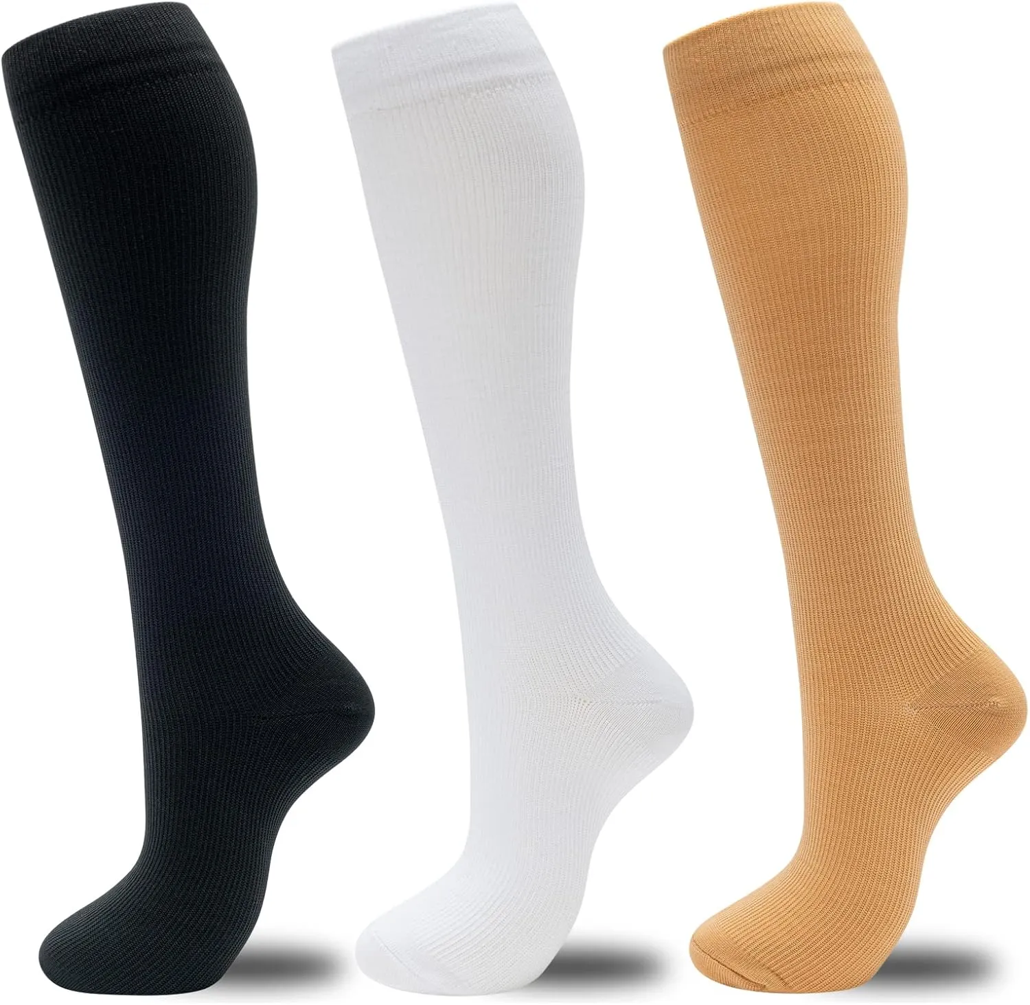 fenglaoda Compression Socks for Women Men 3 Pairs Graduated Compression Support Circulation Socks for Nurses