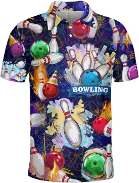Funny Casual Golf Pattern Polo Shirts for Men Golf Polos Pattern Mens Polo Shirts Short Sleeve Button Up Shirt Men