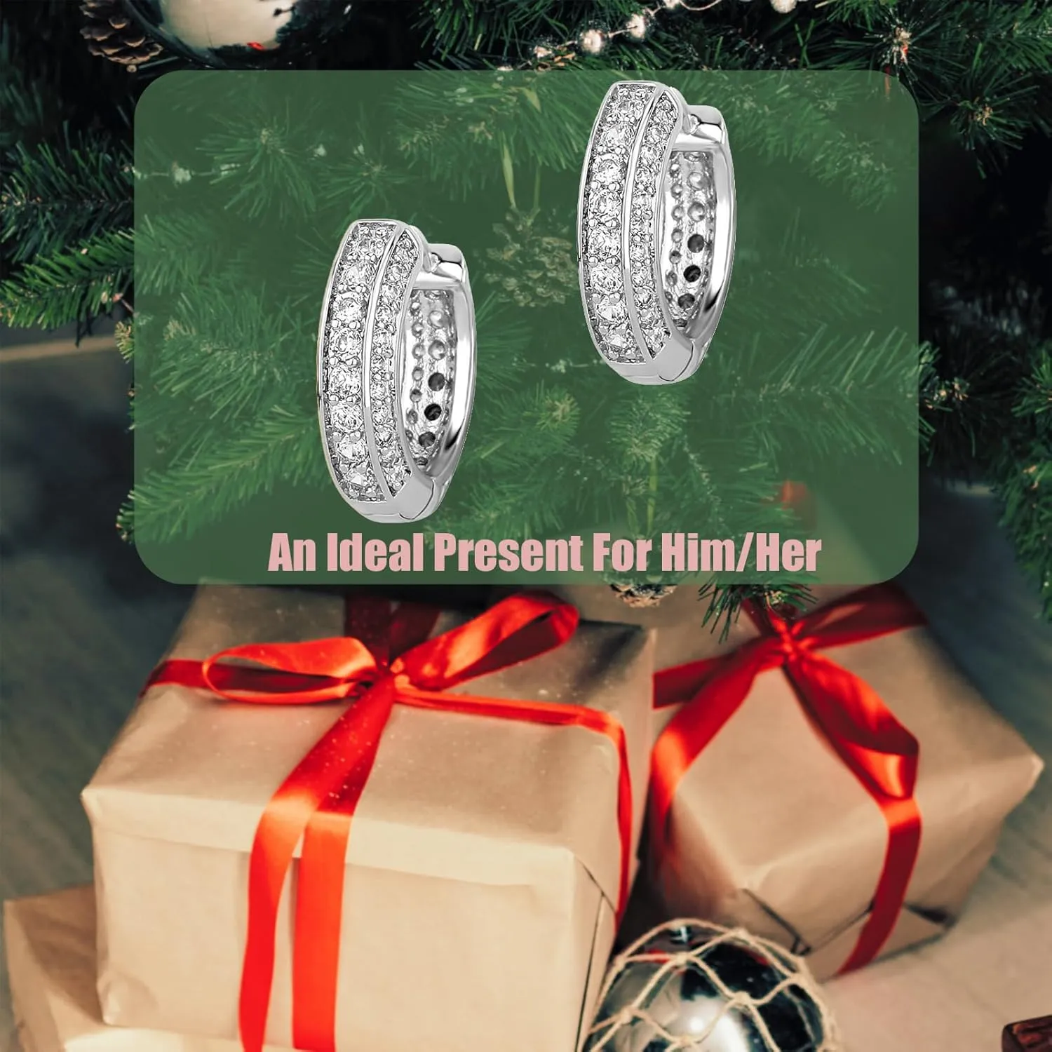 Gold Hoop Earrings for Women 18K Gold Plated Iced Out Silver Huggie Earrings for Men Hypoallergenic CZ Diamond Earrings