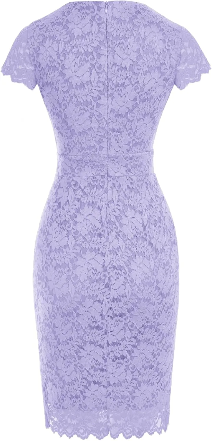 GRACE KARIN Cocktail Dress for Women Cap Sleeve Lace Dress for Wedding Guest Business Casual Dresses