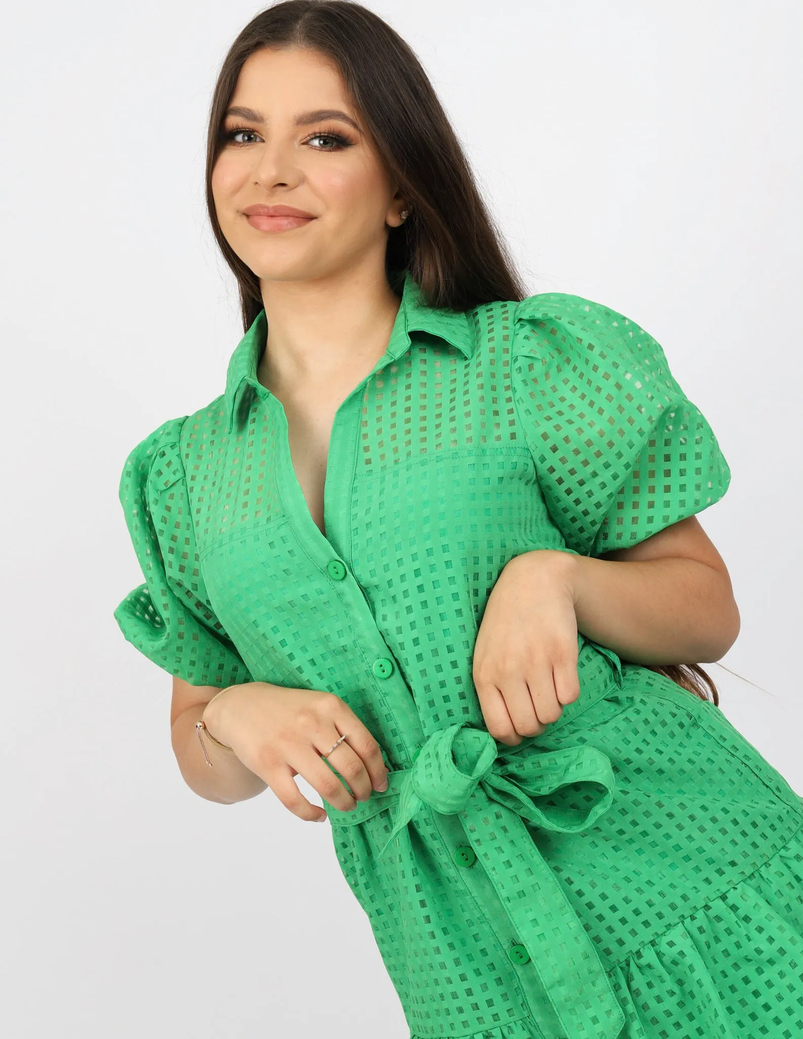 Grace Lantern Sleeve Dress