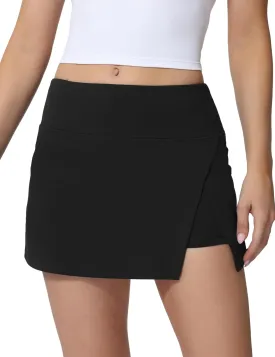 High Waisted Tennis Skirt for Women  Athletic Side Slit A-Line Golf Skirt with Built in Shorts, Lightweight Workout Skort.