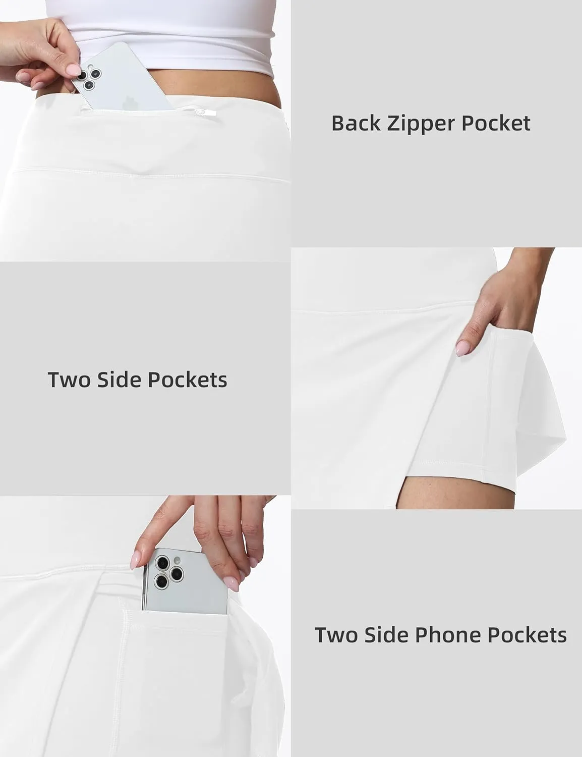 High Waisted Tennis Skirt for Women  Athletic Side Slit A-Line Golf Skirt with Built in Shorts, Lightweight Workout Skort.