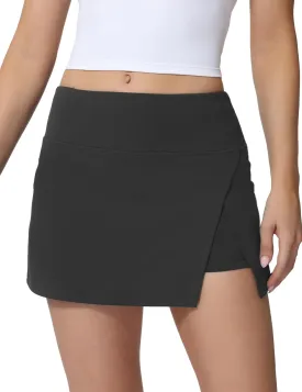 High Waisted Tennis Skirt for Women  Athletic Side Slit A-Line Golf Skirt with Built in Shorts, Lightweight Workout Skort.