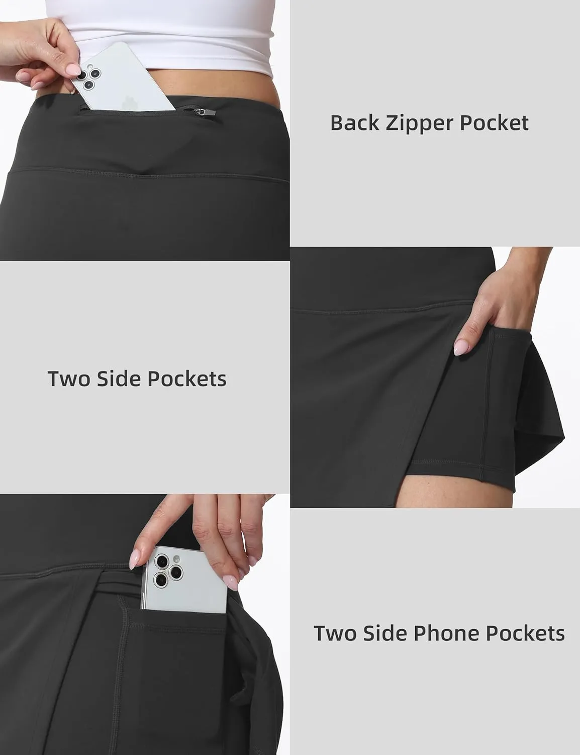 High Waisted Tennis Skirt for Women  Athletic Side Slit A-Line Golf Skirt with Built in Shorts, Lightweight Workout Skort.