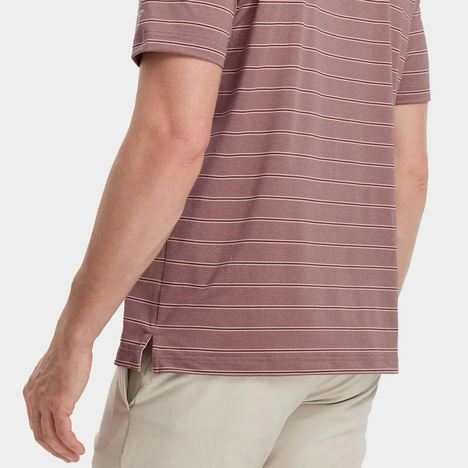 M MAELREG Mens Polo Shirts Short Sleeve Stripe Heather Dry Fit Polo Shirts for Men Moisture Wicking Mens Golf Shirt