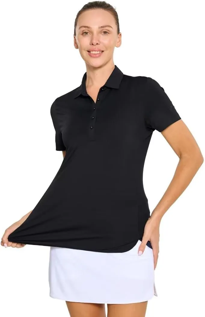 M MAELREG Womens Golf Shirt Short Sleeve 5 Buttons Quick Dry Casual Solid Moisture Wicking Tennis Polo Shirts for Women