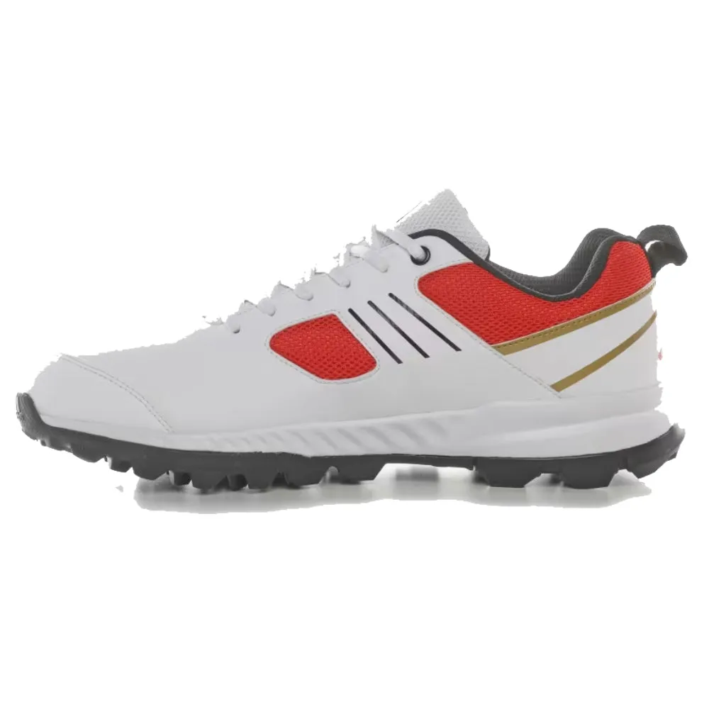 Men's Crihase 23 Cricket Shoe (Cloud White/Gold Metallic/Bright Red)