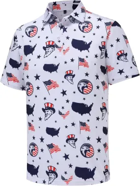 Men's Golf Polo Shirts Short Sleeve Performance Moisture Wicking Quick Dry Golf Polo Shirts for Men