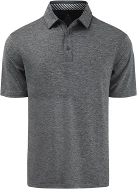 Men's Quick Dry Golf Polo Shirt Moisture Wicking Performance Short Sleeve Athletic Golf Shirts for Men