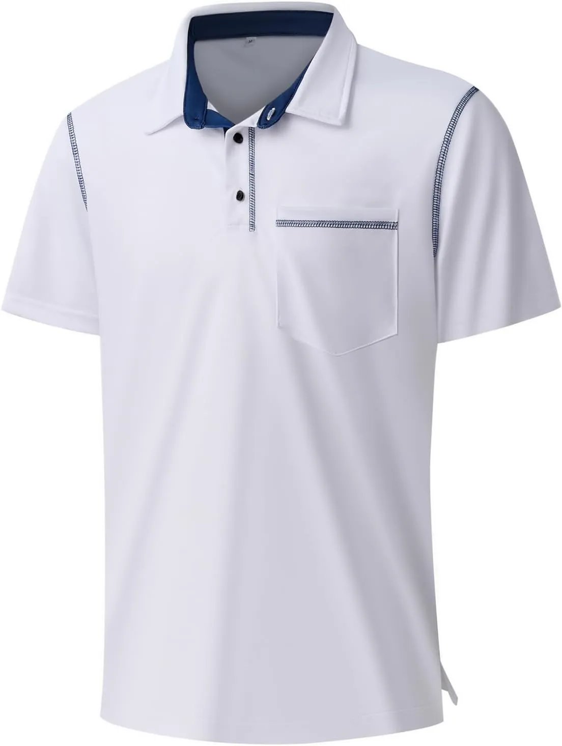Men's Short Sleeve Polo Shirts Casual Summer Fashion Golf Polo Shirt for Men with Pocket