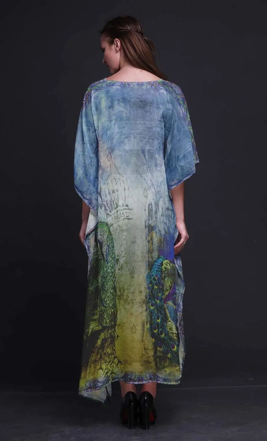 Mughal Monuments Beach Kaftan Bikini Cover up Women Maxi Dress Long Caftan